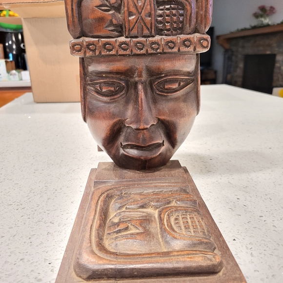 Vintage 1960's Hand Carved Tribal Wooden Bookends/ TIKI - Picture 3 of 7